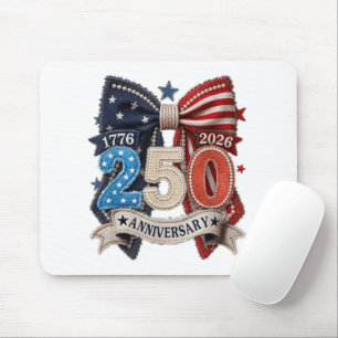 Mousepad Laço da Bandeira Americana 250º Aniversário Patrio