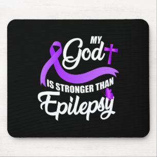 Mousepad Laço de Conscientização da Epilepsia Meu Deus é Ma