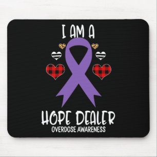 Mousepad Laço de Conscientização sobre Overdose Eu Sou um R
