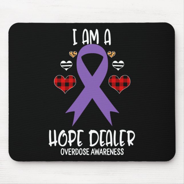 Mousepad Laço de Conscientização sobre Overdose Eu Sou um R (Frente)