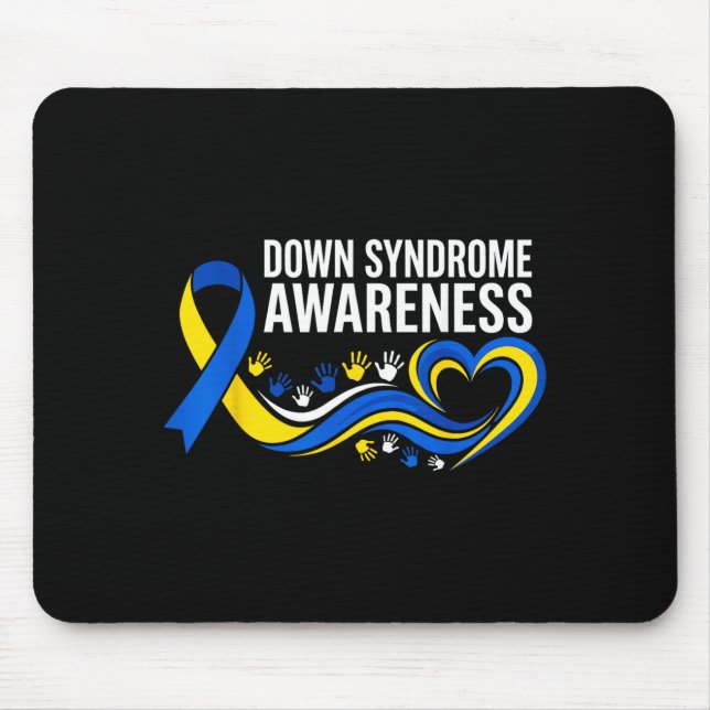 Mousepad Laço de Flores da Conscientização da Síndrome de D (Frente)