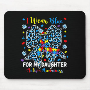 Mousepad Laço de leopardo autismo fita puzzle uso azul por