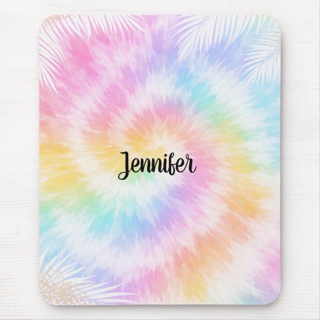 Mousepad Laço Dye Pastel Rosa Chic Feminino                 (Frente)
