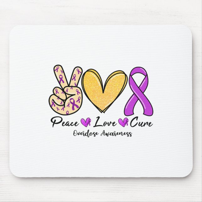 Mousepad Laço Internacional de Conscientização sobre Overdo (Frente)