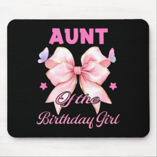 Mousepad Laço rosa coquete de aniversário da tia