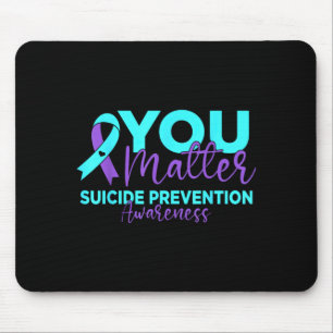 Mousepad Laço Roxo Azul Claro de Conscientização sobre Prev