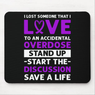 Mousepad Laço Roxo. Conscientização sobre overdose acidenta