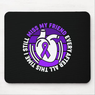 Mousepad Laço Roxo Conscientização sobre Overdose Me Sinto