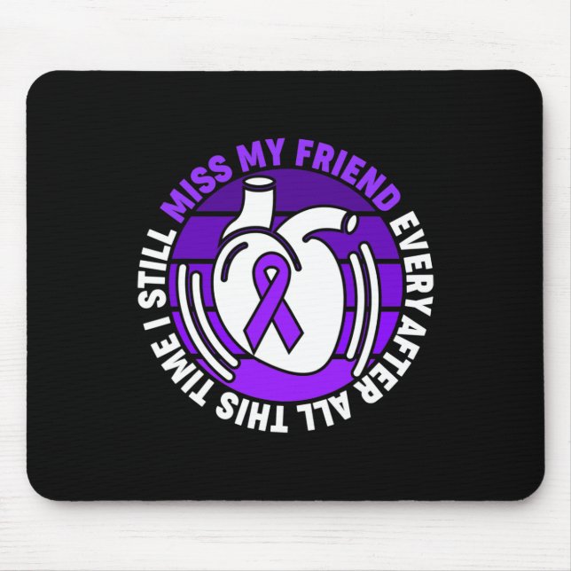 Mousepad Laço Roxo Conscientização sobre Overdose Me Sinto  (Frente)