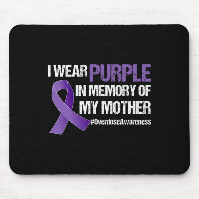 Mousepad Laço Roxo de Conscientização Memória da Minha Mãe (Frente)