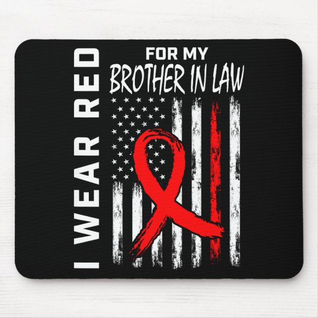 Mousepad Laço Vermelho Para Conscientização Da Doença Cardí (Frente)