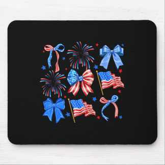 Mousepad Laços Coquette Vermelho Branco Azul Bandeira EUA 4