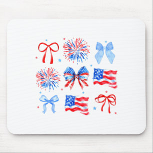 Mousepad Laços de Coquete Vermelho Branco Azul Bandeira dos