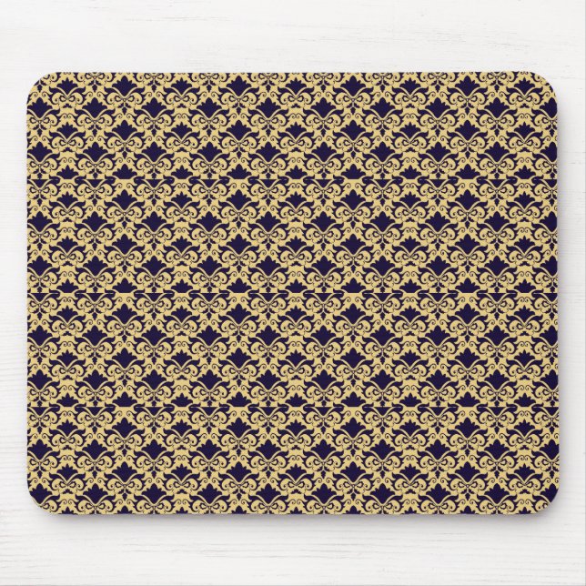 Mousepad Laços de Damasco Creme Marinho (Frente)