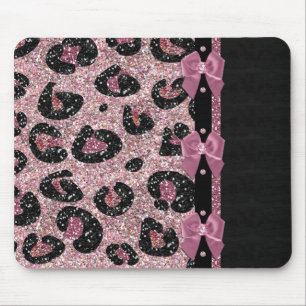 Mousepad Laços de Fita Estampa de Leopardo Rosa RAB Rockabi