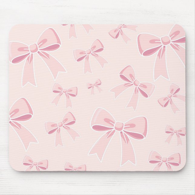 Mousepad Laços Rosa Fofa Coquete Casa de Campo Charme (Frente)