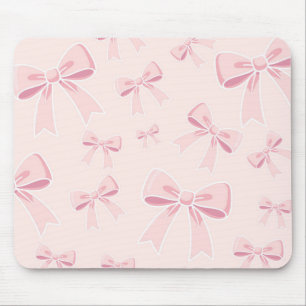 Mousepad Laços Rosa Fofa Coquete Charme Rústico