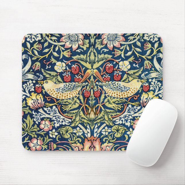 Mousepad Ladrão de Morango Morris Amarelo Marfim Azul Ardós (Com mouse)