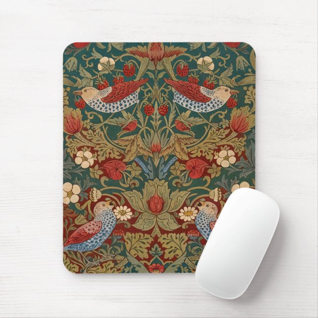 Mousepad Ladrão de Morango Morris Azul Verde Vermelho Arte  (Com mouse)