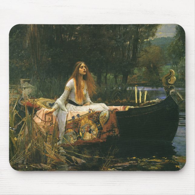 Mousepad Lady Shalott On Boat por John William Waterhouse (Frente)