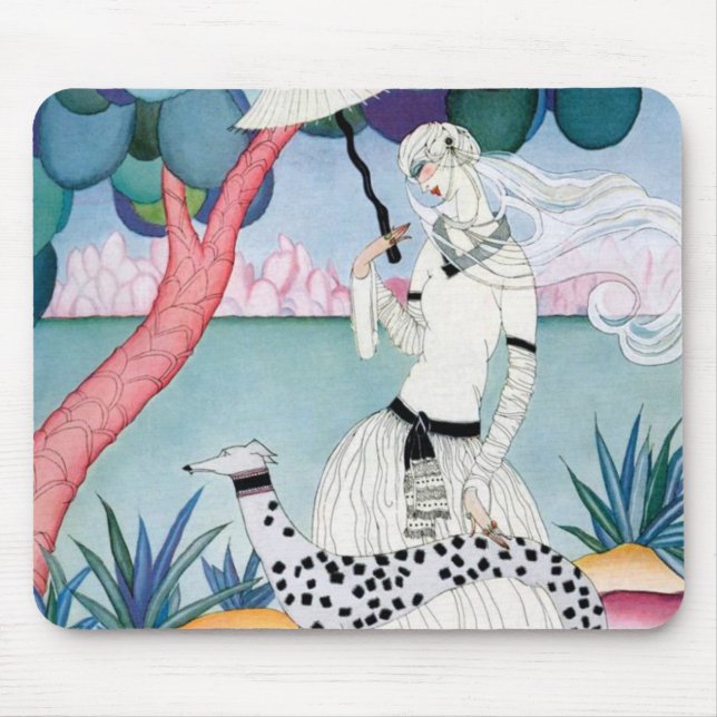 Mousepad Lady with Dalmatian Dog - Helen Dryden (Frente)