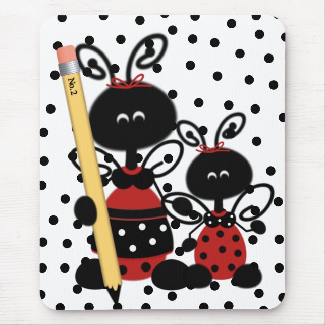 Mousepad Ladybug do professor com o mouse Pencil (Frente)