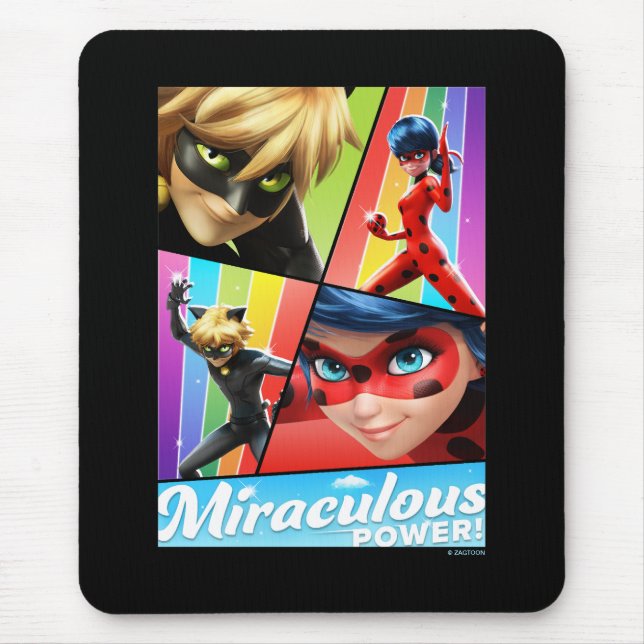 Mousepad Ladybug e Cat Noir | Energia Miraculosa! (Frente)