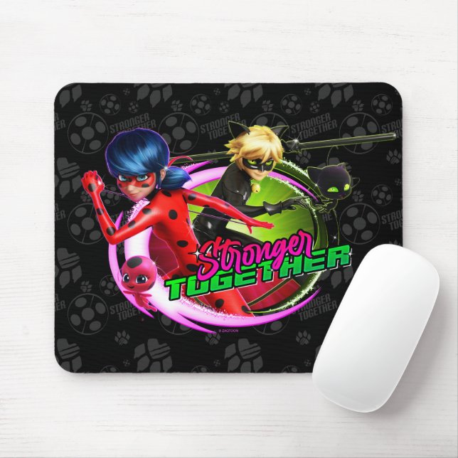 Mousepad Ladybug e Cat Noir | Mais Fortes Juntos (Com mouse)