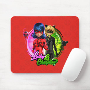 Mousepad Ladybug e Cat Noir Sortudo e encantador