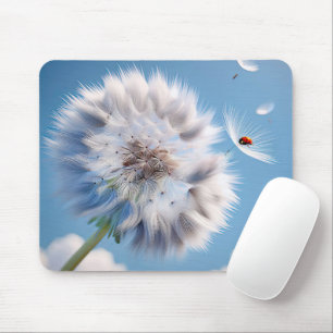 Mousepad Ladybug em uma semente de Dandelion