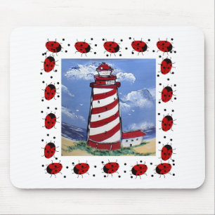 Mousepad Ladybug Lighthouds