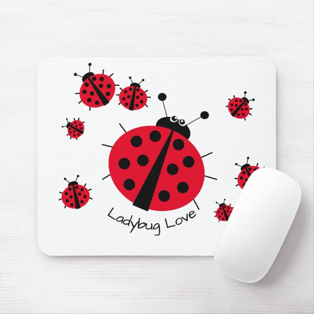 Mousepad Ladybug Love Girly Divertiu Cartoon (Com mouse)