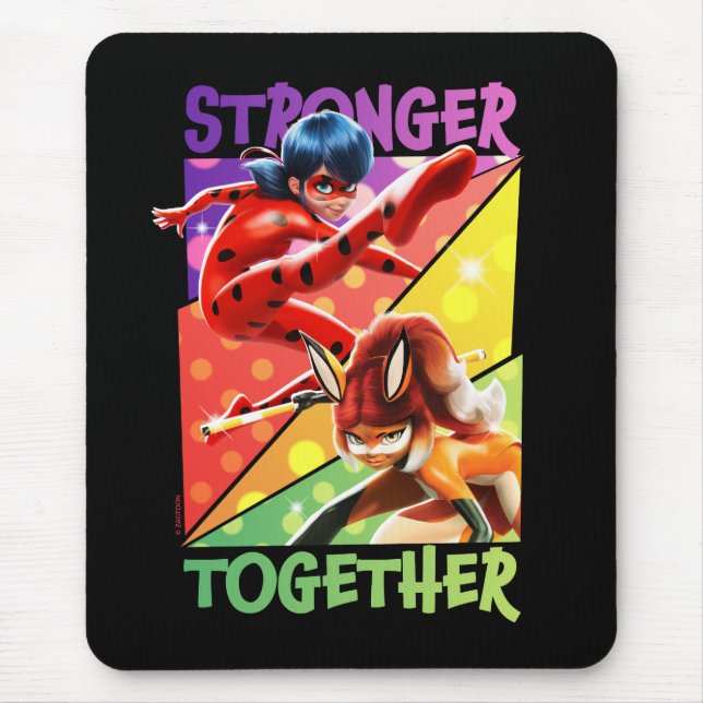 Mousepad Ladybug & Rena Rouge | Mais Fortes Juntos (Frente)