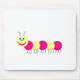 Mousepad lagarta amarela cor-de-rosa