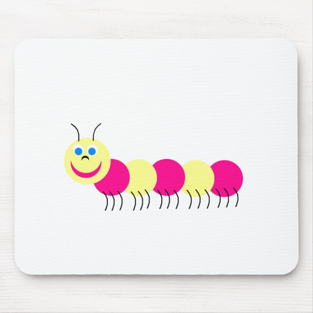Mousepad lagarta amarela cor-de-rosa (Frente)
