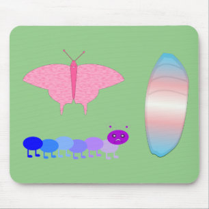 Mousepad Lagarta do Orgulho Transgênero LGBTQIA para Borbol