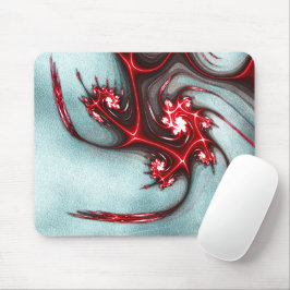 Mousepad Lagarto fratural vermelho e branco em textura aren