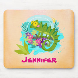 Mousepad Lagarto Tropical com Flores Personalizadas