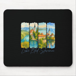 Mousepad Lago Bled Eslovênia Viagem Brushstroke Lembrança