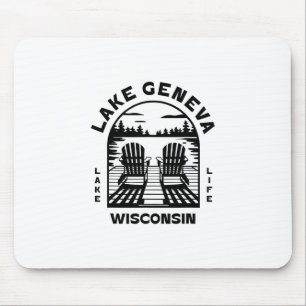 Mousepad Lago Genebra Wisconsin Outdoors Vintage 3