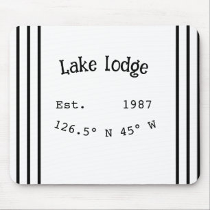 Mousepad Lago House ets. Data ano em que as coordenadas per