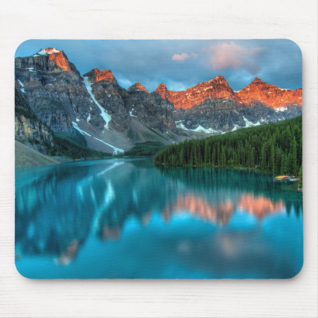 Mousepad Lago Moraine em Sunset (Frente)
