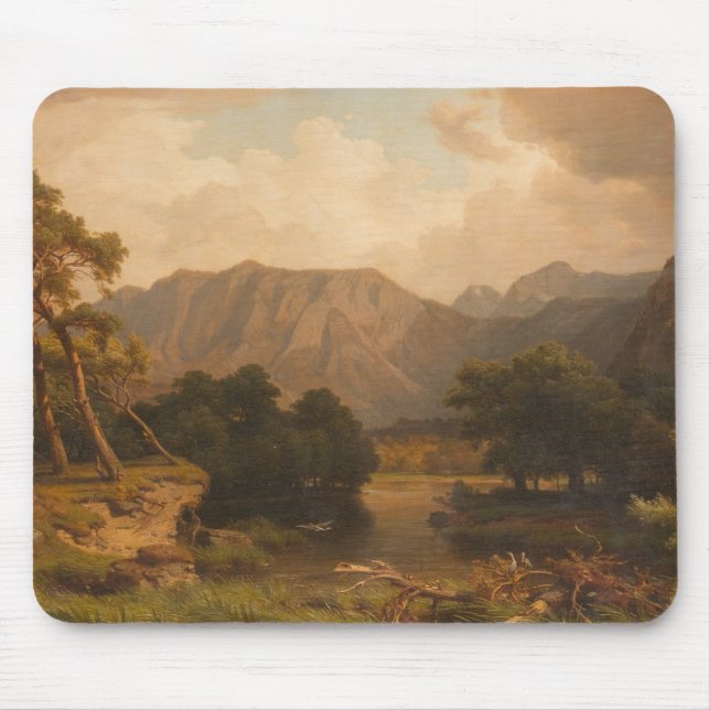 Mousepad Lago Mountain com Herons - Heinrich Funk (Frente)