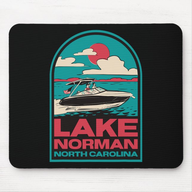 Mousepad Lago Norman Retro Boating Nc  (Frente)