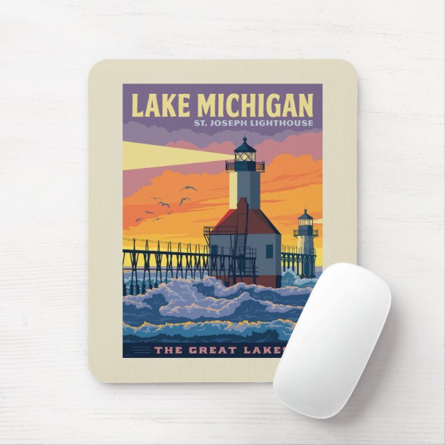 Mousepad Lagos excelente | Lago Michigan (Com mouse)
