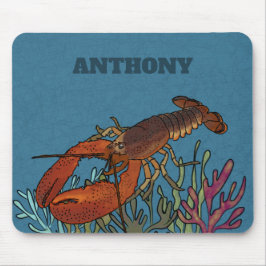 Mousepad Lagosta no Mar Azul Personalizada