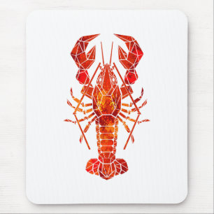 Mousepad Lagosta poligonal vermelha