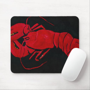Mousepad Lagosta sobre fundo negro de Marsden Hartley