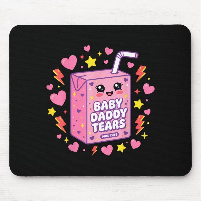 Mousepad Lágrimas de Papai Bebê Kawaii Caixa de Suco Fofo E (Frente)