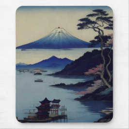 Mousepad Lake, Pine and Mountain - Japan